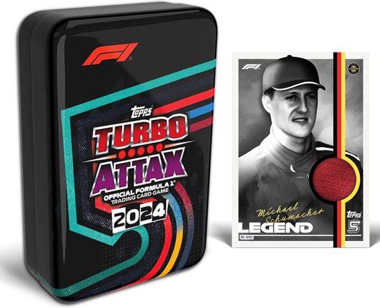 Foto: Exclusieve black tin topps formula 1 turbo attax 2024 trading cards