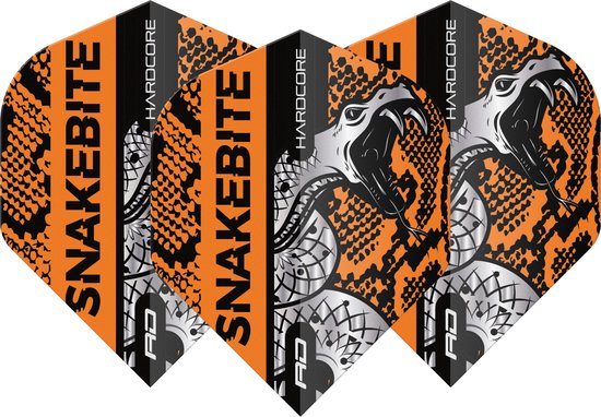 Reddragon Snakebite Hardcore Coiled Snake Dart Flights - Oranje van Reddragon — afbeelding 2