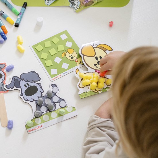 Woezel & Pip XL Knutselkoffer met knutselbenodigheden, creatief speelgoed jongens en meisjes - junior vanaf 3 jaar - Bambolino Toys - knutselbox knutselpakket cadeau tip