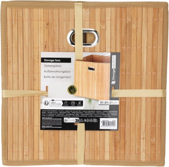 Storage Solutions Panier de rangement/panier de placard - 6x - 28 litres - naturel - 31 x 31 x 31 cm - Paniers à compartiments - pliables