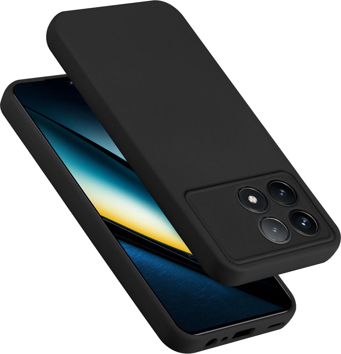 Cadorabo Hoesje geschikt voor Xiaomi Poco F6 Pro in LIQUID ZWART - Beschermhoes gemaakt van flexibel TPU silicone Case Cover