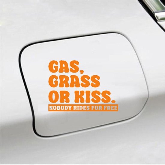 Autocollant pour pare-chocs - Gaz, herbe ou Kiss - 10 x 14 - Oranje