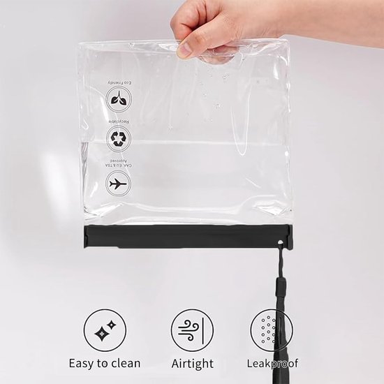 4 stuks transparante toilettassen: TSA-geteste cosmeticatas, doorzichtig, 1 liter, pvc-vloeistofzak voor handbagage, reisaccessoires voor dames en heren (4 kleuren