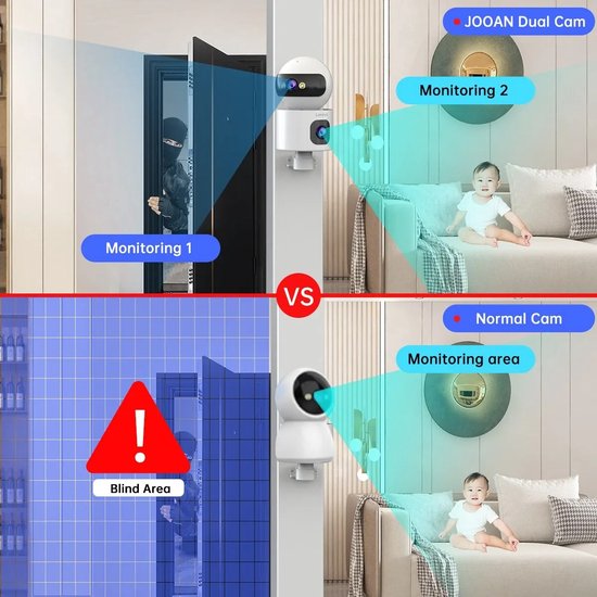 Lenovo - 2K - Camera - 5G - Wifi - Dual - Screen - Color - Night - Nightvision - Cctv - Smartcamera - SmartHome - Auto - Tracking - Videobewakingscamera - Bewakingscamera van Lenovo — afbeelding 2