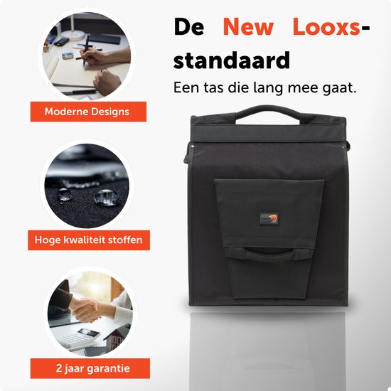 New Looxs Basic Daily Shopper Enkele Fietstas - Afneembare Shopper - Pakaftas Enkel - Boodschappentas met Haken - Stevig en Afneembaar - 24 Liter - Zwart van New Looxs — afbeelding 5