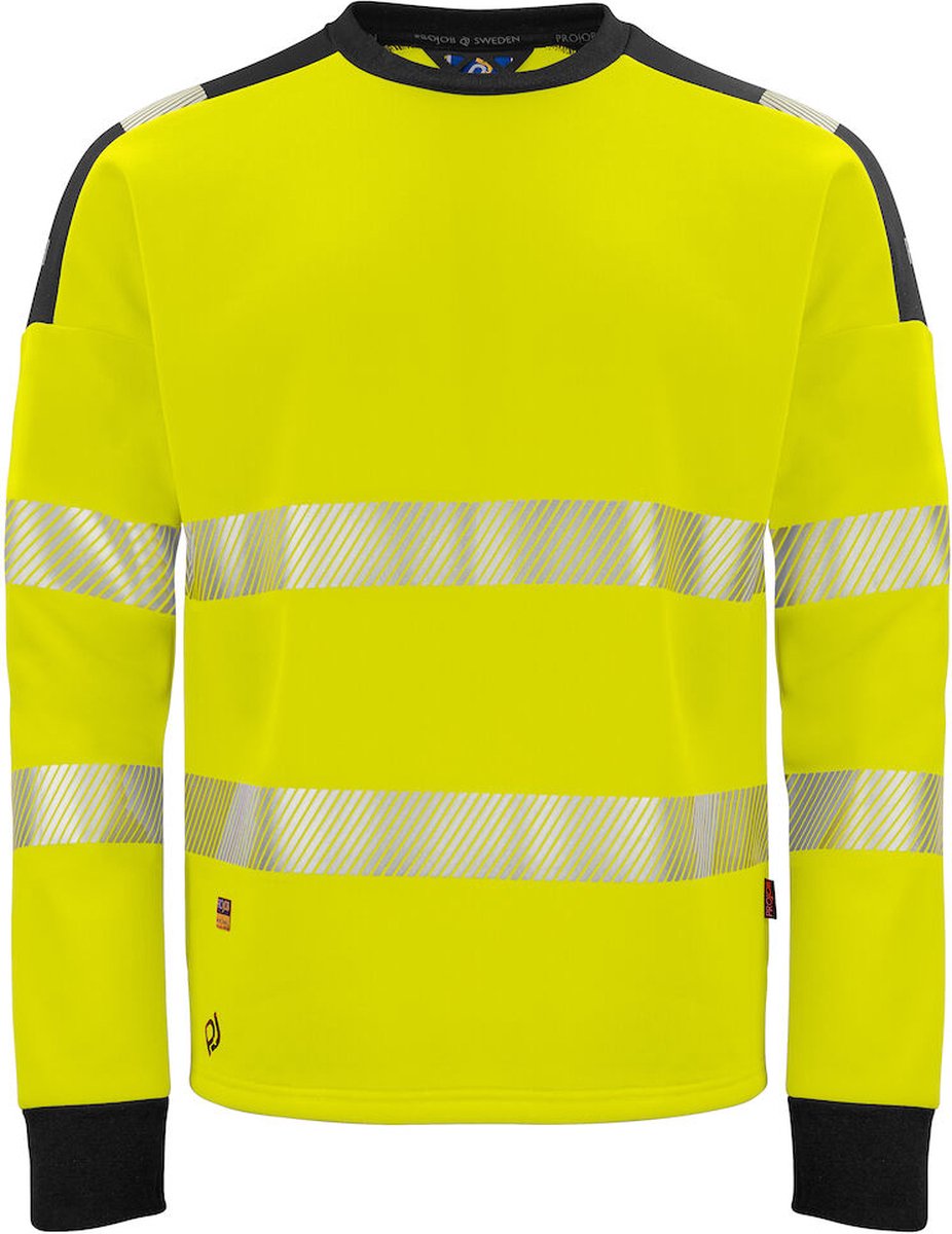 ProJob 6108 SIGNALISATIESWEATER RONDE HALS EN ISO 20471 KLASSE 3 646108 – XXXL Zwart