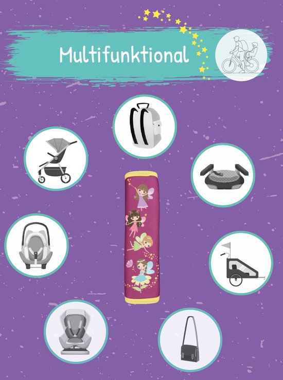 Gordelbeschermer - Feeën - 1 beschermer - Gordelhoes - Gordelkussen - voor baby's of kinderen van Huggy Things — afbeelding 3