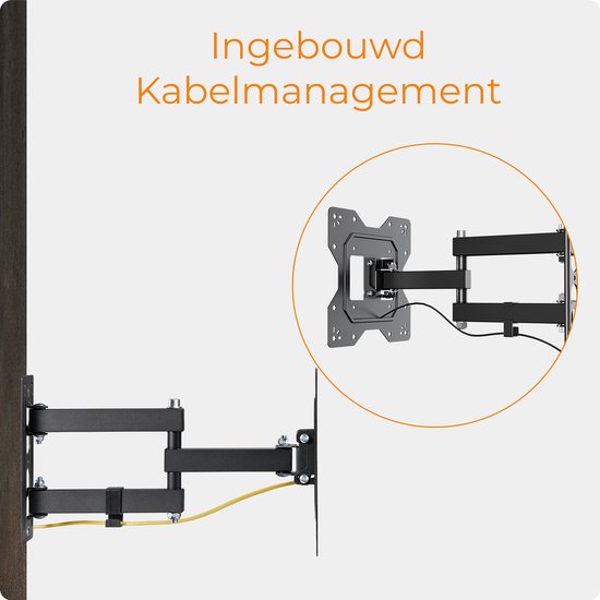 Douxe® DTS-A43 - TV Beugel - Muurbeugel TV voor 23 t/m 43 Inch - Full Motion - TV Muurbeugel tot 30KG