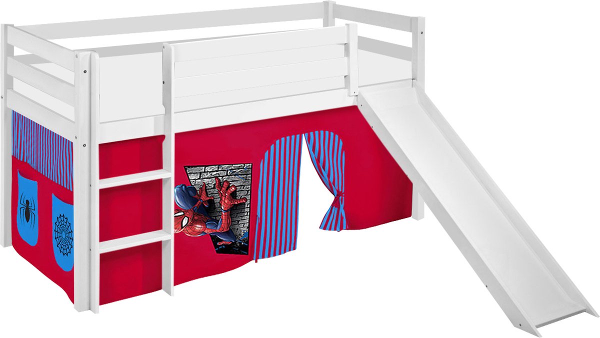 Halfhoogslaper Spiderman met tent en glijbaan