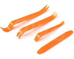 *** Demontageset voor auto-interieur - 4-delig set voor het openen en ontmantelen van plastic en kunststof onderdelen in opvallend oranje - van Heble® ***