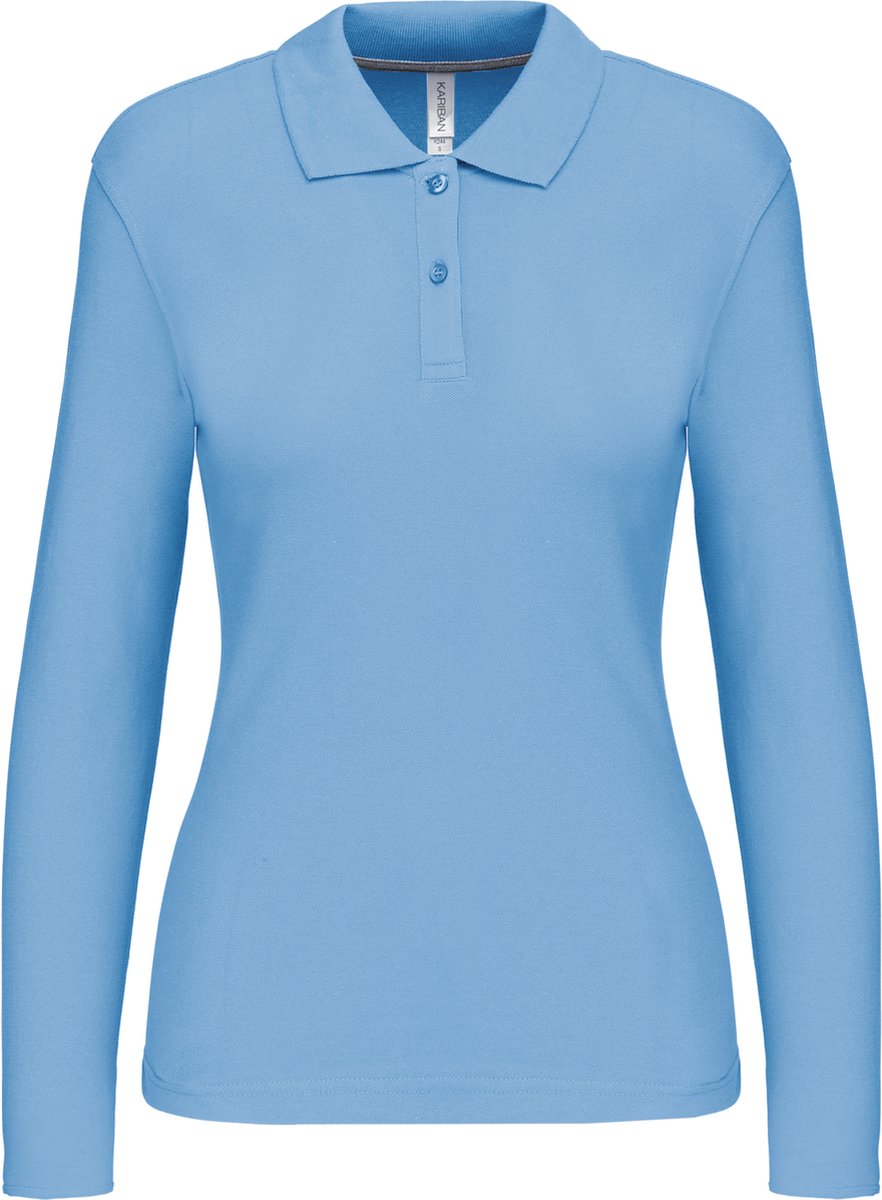 Kariban Damespolo lange mouwen K244 - sky blue - M