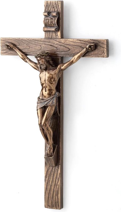Veronese Design beeld/figuur - Jezus aan het Kruis Crucifix - hangend - (hxbxd)ca. 25,5cm x 14cm x 3,5cm