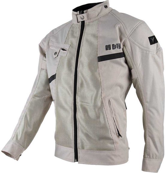 By City-motorjas-doorwaaijas-heren-summer-route-man-protectie-CE-zomerjas-wit-S