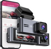 Bol.com OMBAR Dashcam Voor auto & In auto - Ultra HD 4K/2K/1080P+1080P met 3.18 Inch Beeldscherm & 64 GB SD Kaart - Dash cam met... aanbieding