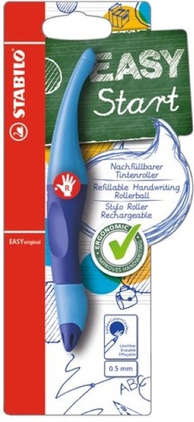 STABILO EASYoriginal - Ergonomische Rollerball - Rechtshandig - Blauwe Inkt - Navulbaar - Blauw