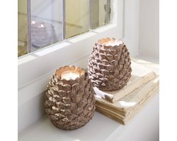 LOBERON Windlicht set van 2 Butz bruin