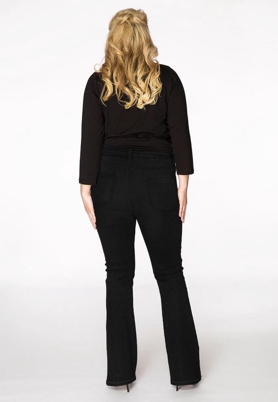 Yoek | Grote maten - dames jeans flare - zwart bol.com