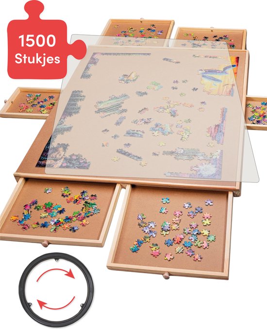 Diydash Draaibaar Puzzelbord met Opbergsysteem