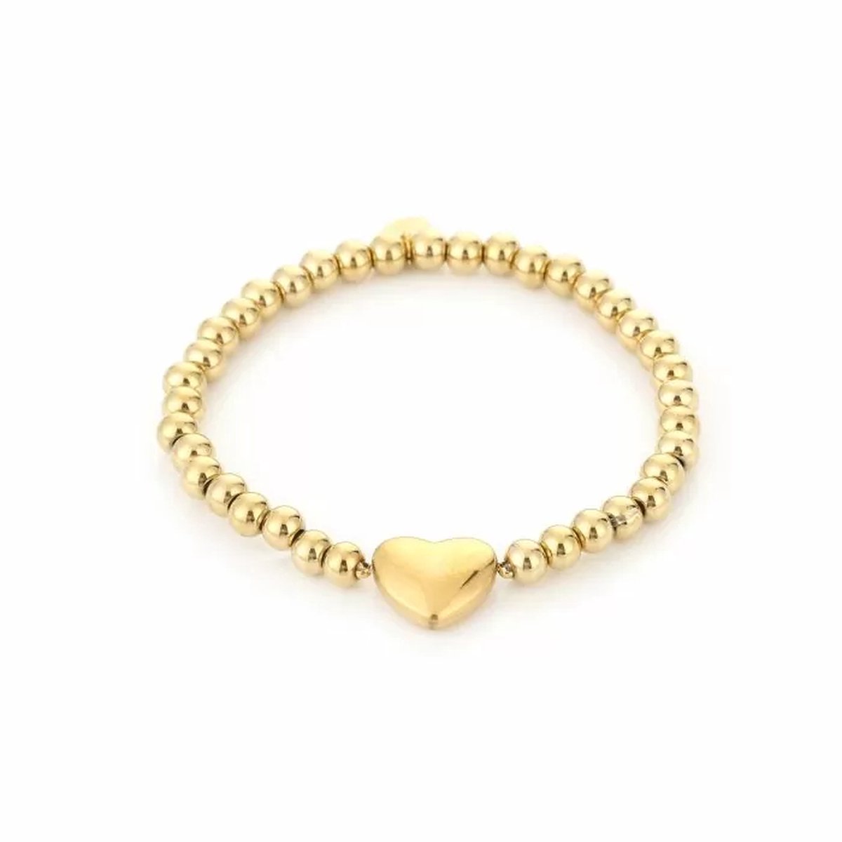 Armband- gouden kralen - hartje