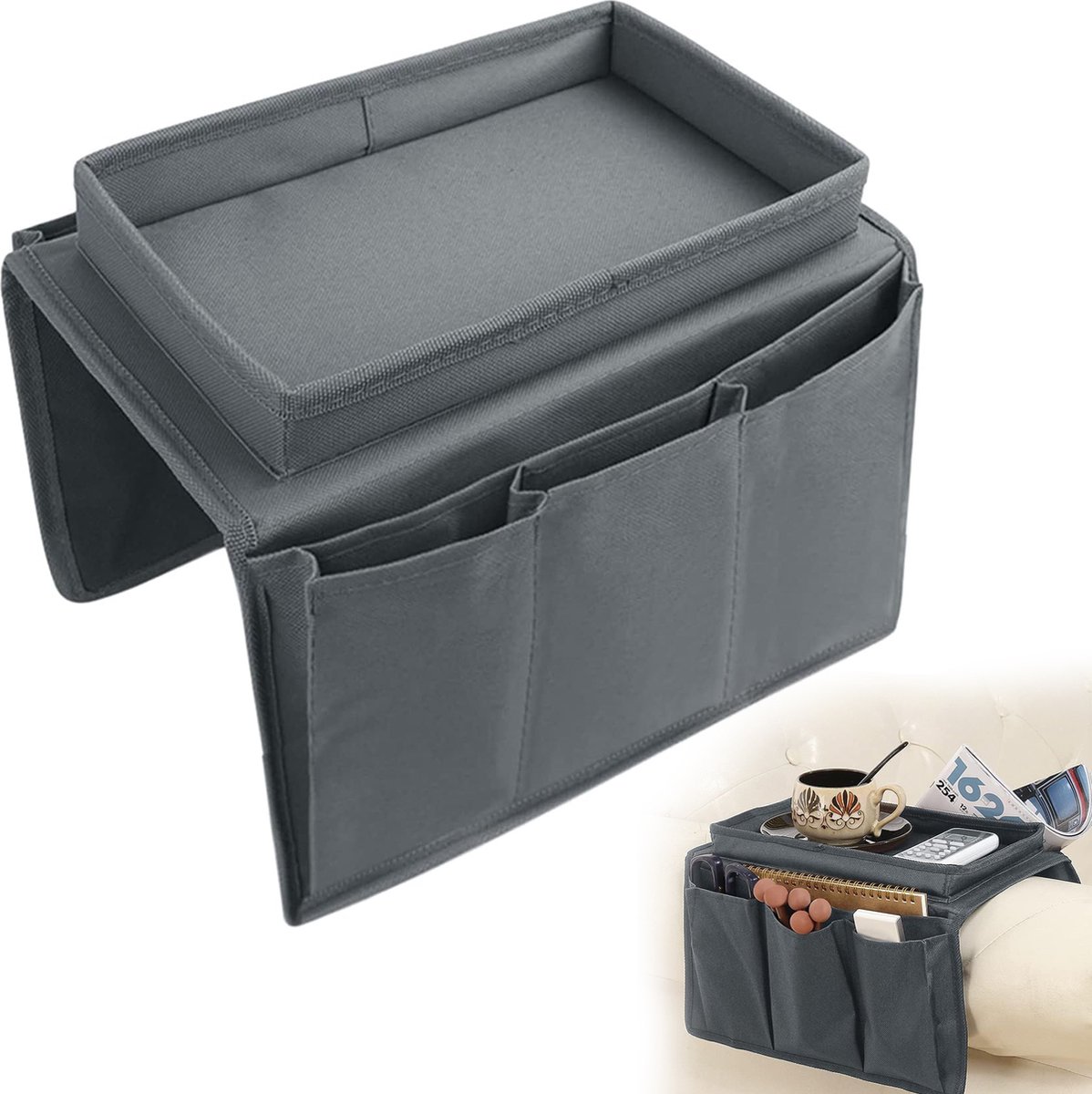 Accoudoir Canapé Multifonction Organisateur De Canapé Eco Memos Avec Porte- Gobelets - Gris - Résistant à L'Eau Et Pliable Accessoire Canapé Porte- gobelets Accoudoir Canapé Multifonction Organisateur De Canapé Eco Memos Avec Porte- Gobelets - Gris - Résistant à L'Eau Et Pliable Accessoire Canapé Porte- gobelets