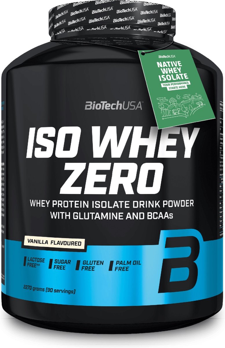 Goedkoopste Protein Poeder - Iso Whey Zero 2270 g BiotechUSA - Vanille - 84g Protein