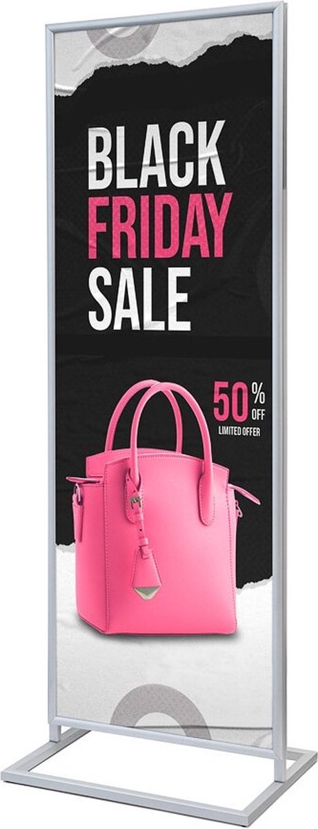Syna Poster Display Decor Click 2 X A1 - Syna PDCL2XA1D - Horeca & Professioneel Zilver