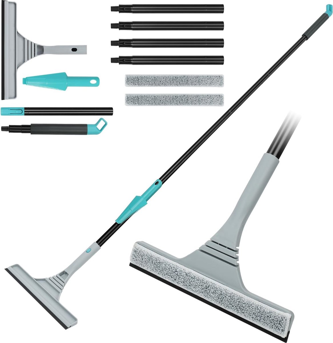 Solacis Ruitenreiniger met steel - Ruitenreinigers - Raamtrekker - Raamwisser met telescoopsteel - Must have om uw ruiten te wassen!