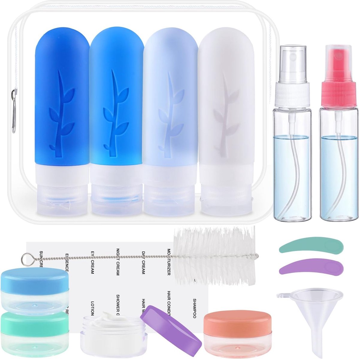 Goedkoopste Reisflesjes - Reisflacons - Navulbaar - Vliegtuig Handbagage - 90ml