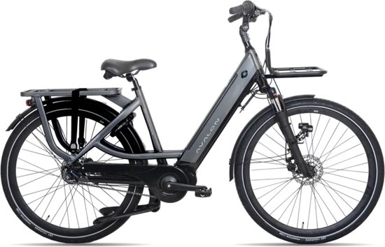 Avalon Elektrische fiets - Heavy Duty - Middenmotor - Verende vork - Zwart/Antraciet - D50cm