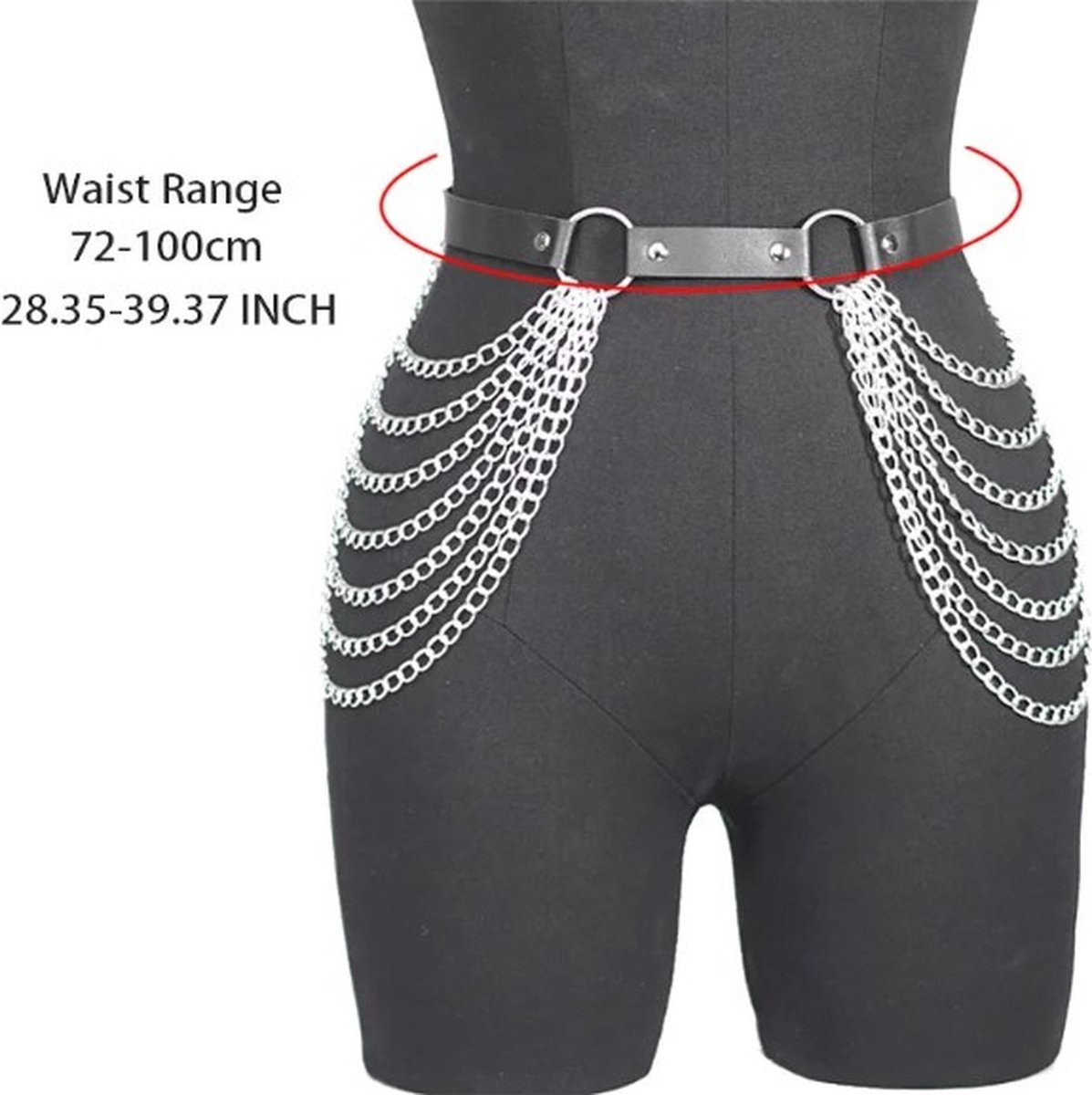 Crystal Body Chains Punk gelaagde taille ketting Rave Party buik