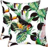 Housse de coussin de jardin Liveonce 2x - Rio Grande - 45x45cm - housse de coussin d'extérieur - housse de coussin décorative résistante à l'eau et aux UV - qualité lourde - 91gr.