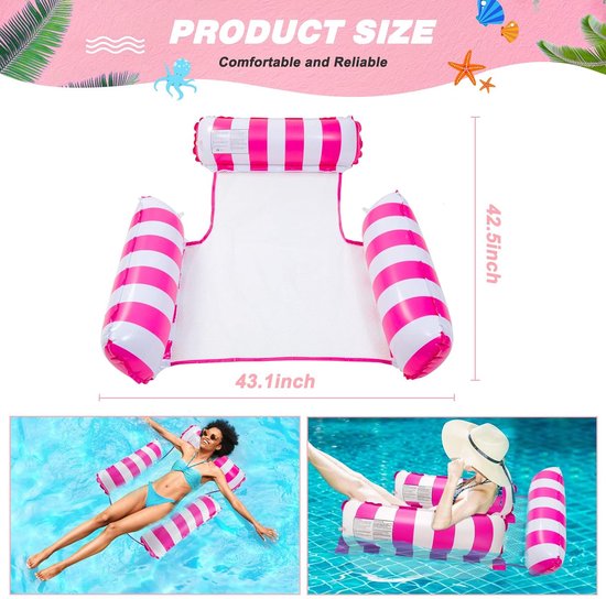 Zwembad Float Stoel Opblaasbare Zwembad Float Stoel Waterstoel Zwembad Ligstoel Met Bekerhouder Zwevende Lounge Floats Voor Zwembad (Blauw