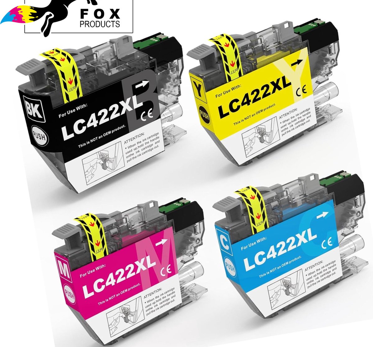 FoxProducts® 4 stuks LC-422XL LC-422 LC422 LC422XL CMYK - Cartridge -- multipack geschikt voor Brother - DCP-J5340DW DCP-J5345DW DCP-J5740DW DCP-J6540DW DCP-J6940DW LC-422VAL