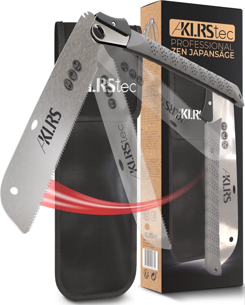 KLRS tec Professional Zen Japanse zaag (Kataba) houtzaag met 240 mm zaagblad (incl. Clip-Bag) Outdoor-vouwzaag met veiligheidsslot van gehard koolstofstaal (SK5)