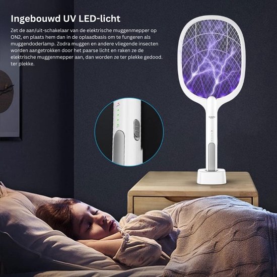 Membeli Elektrische Vliegenmepper - Vliegenvanger - 2500V 2-in-1 Muggenlamp - Vliegenlamp