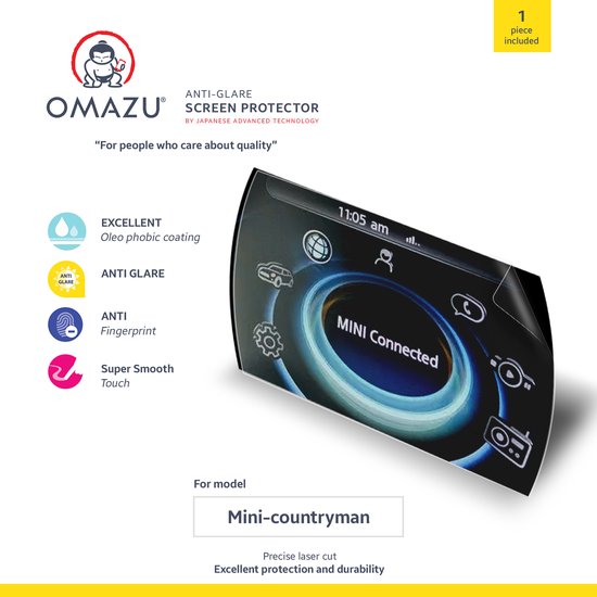 Foto: Omazu 3d flex tpu screenprotector anti reflex anti vingerafdruk matte voor automotive interieur displays geschikt voor mini countryman 2021 2023 8 8 inch