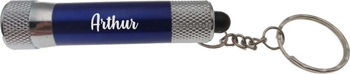 Zaklamp | Sleutelhanger | Met Naam | Blauw | Arthur