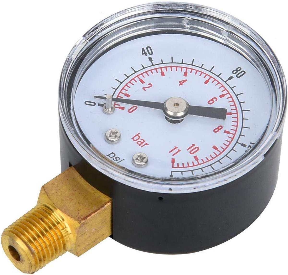 Watermanometer Luchtmanometer 10 Bar Manometer 1/8 BSPT Draad voor Water voor Lucht voor Olie(0-160psi, 0-11bar