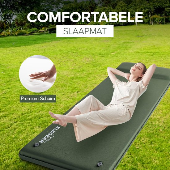 Framehack - Slaapmat – Groen - Zelfopblazend – Slaapmatje lichtgewicht - Stabiliteit en Gewichtsverdeling – Slaapmat – Slaapmat Zelfopblazend – Slaapmatje – Slaapmatje 1 Persoons — afbeelding 4
