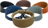 Vetlederen windhond halsband JACK and VANILLA timeless kaki/groen - 37 cm - nek 26-30 cm mooie stikking