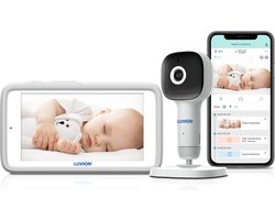 LUVION® Grand Elite 4 Connect Crib - Wifi Babyfoon met HD Camera én App - Premium Baby Monitor - Wit