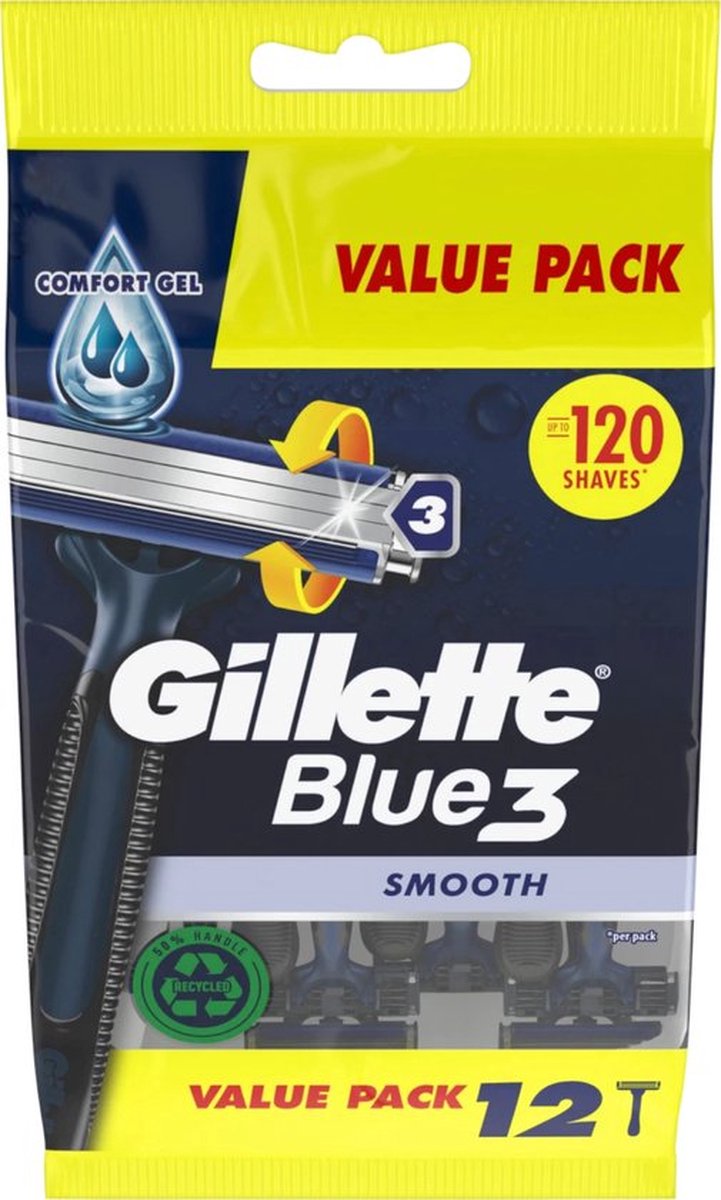 Gillette Blue3 Wegwerpmesjes Mannen - 12 stuks
