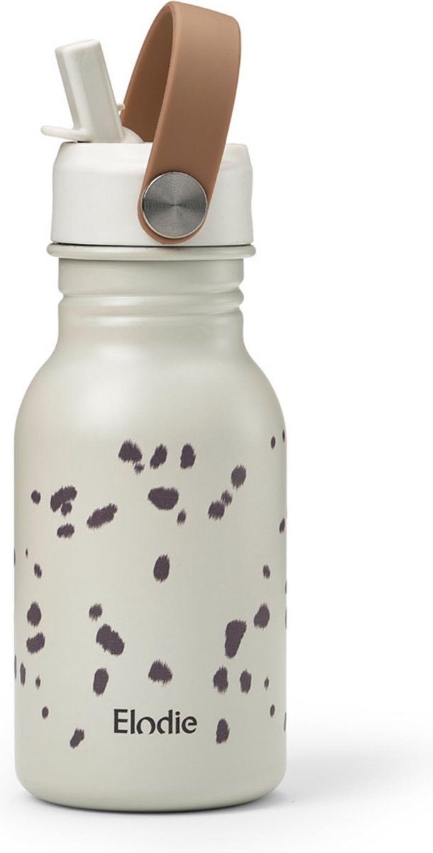 Goedkoopste Elodie Water Bottle - Waterflessen kinderen - Drinkfles met rietje - Drinkbeker - 350 ml - Dalmatian Dots