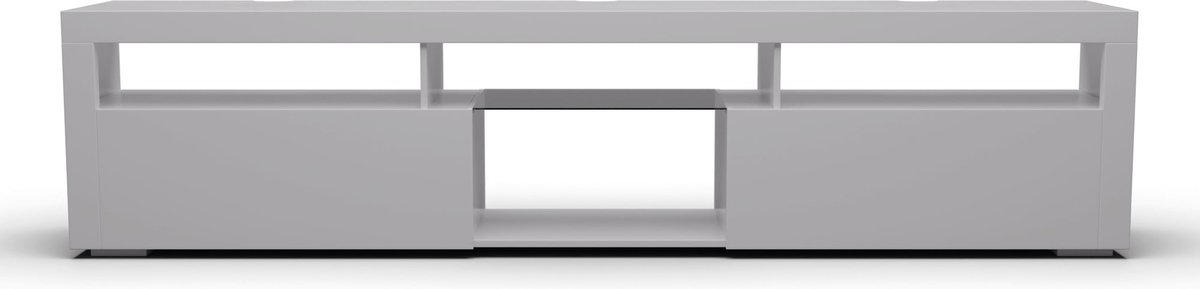 Klarstein TV Meubel Wit, TV Kast voor Woonkamer, 150 cm TV-meubel met Kleur LED’s, Groot TV Lowboard, Lage TV Kast met Opbergruimte, Modern, Wit