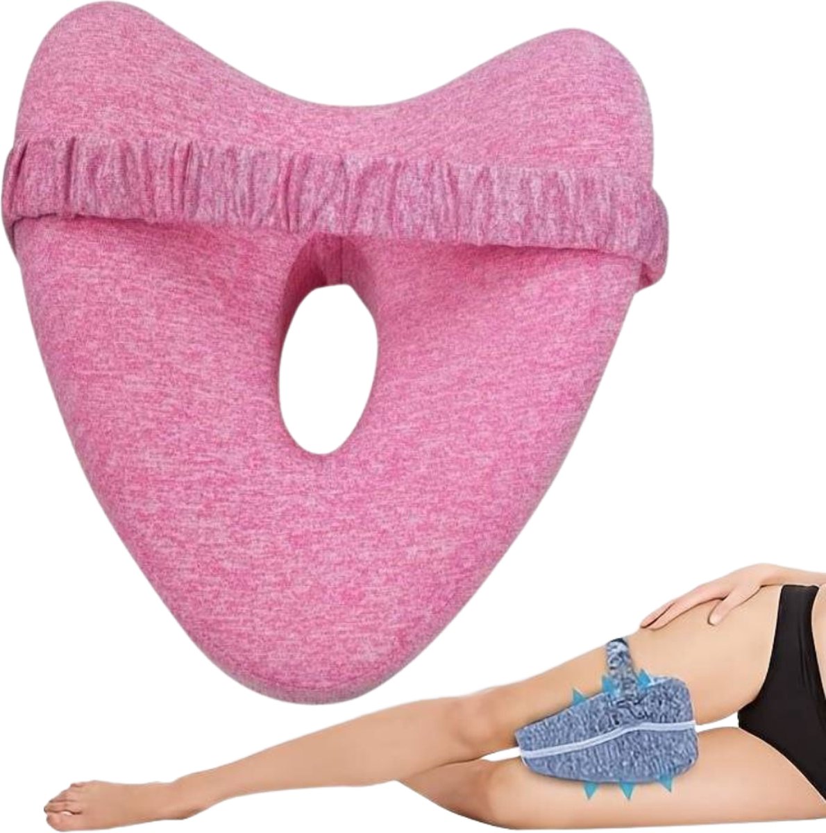 Nivard Beenkussen - Kniekussen - Zijslaapkussen Orthopedisch - Voor In Bed - Volwassenen - Roze