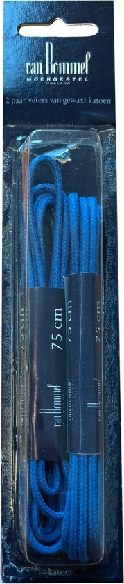 Originele Van Bommel veters (kobalt)Blauw 75cm - Rond - 2 paar