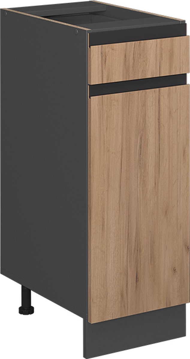 Vicco R-Line Keukenonderkast – 30 cm J-vorm, zonder werkblad Krachtige eik goud Goudkleurig Eiken/Antraciet
