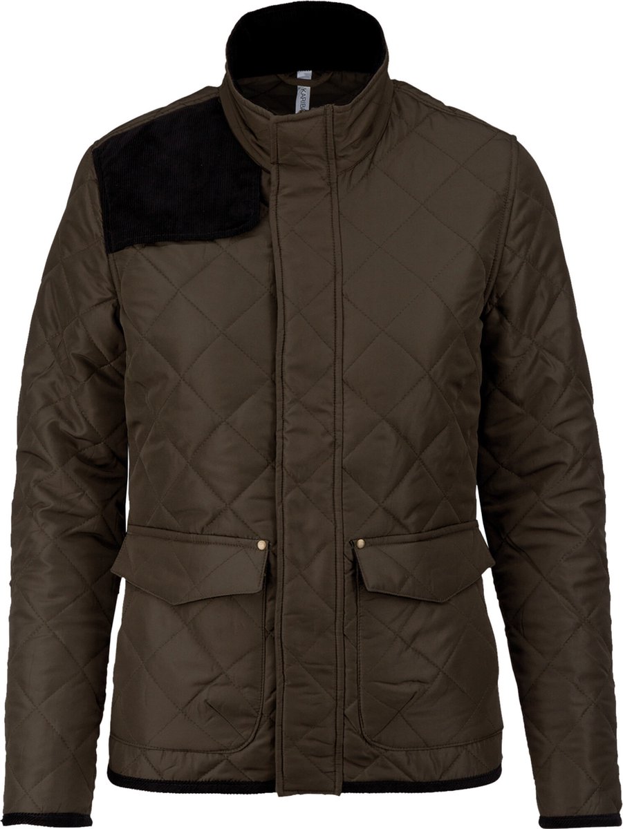 Kariban Gewatteerde damesjas K6127 Mossy Zwart