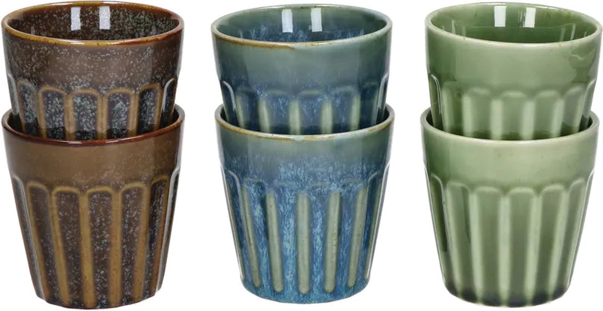 Pomax - Bekers 'Rialto' (Set van 6, Multicolor)