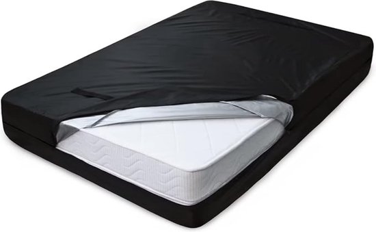 Matras beschermhoes 90x200cm (max. dikte 20cm) - Mastrashoes verhuizen - Matras opberghoes - Matrashoes met rits - Plastic - Zwart - Eenpersoonsmatras